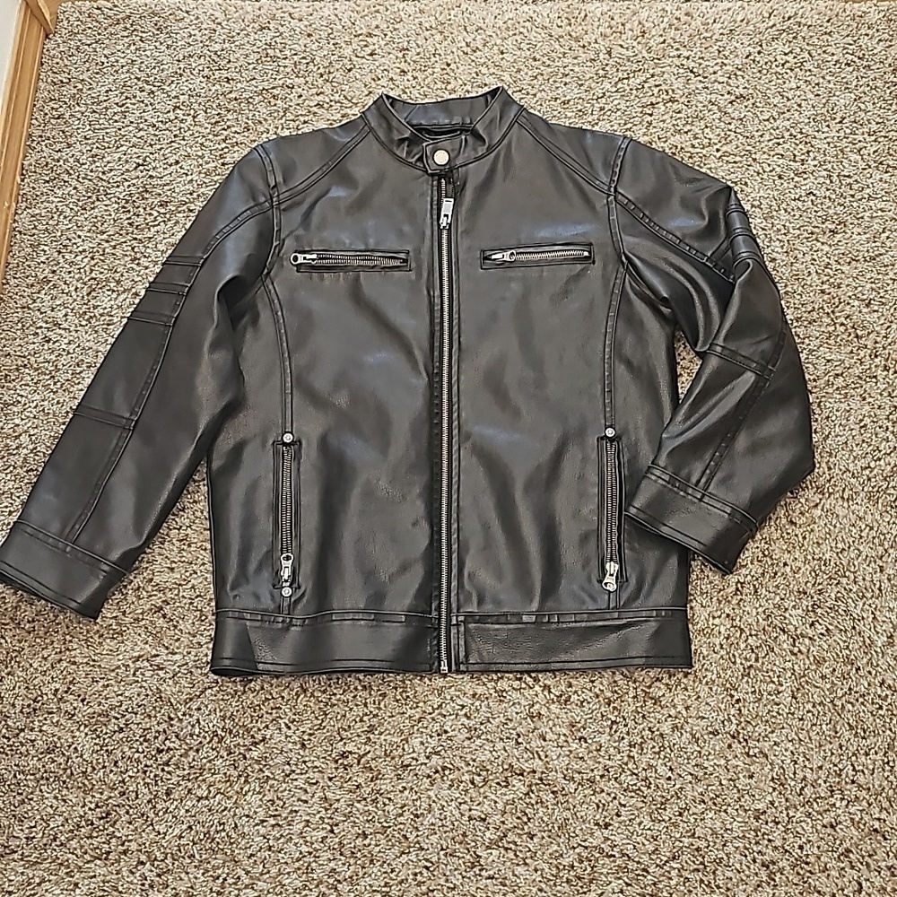 Black Rivet Faux Leather Jacket